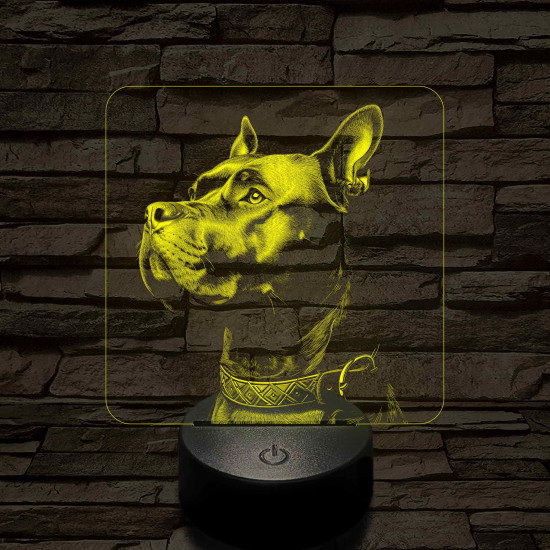 Cane corso masztiff portré 7 színű valósághű 3D led lámpa