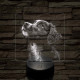Kölyök Border Collie portré 7 színű valósághű 3D led lámpa