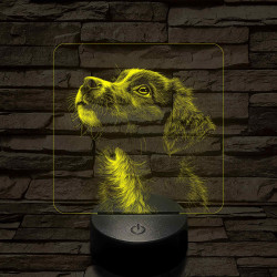 Kölyök Border Collie portré 7 színű valósághű 3D led lámpa