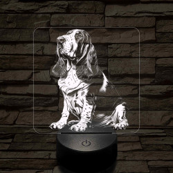Basset Hound ül 7 színű valósághű 3D led lámpa