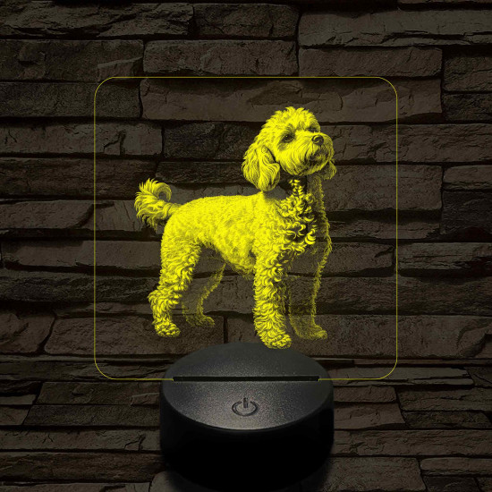 Miniatűr uszkár álló 7 színű valósághű 3D led lámpa