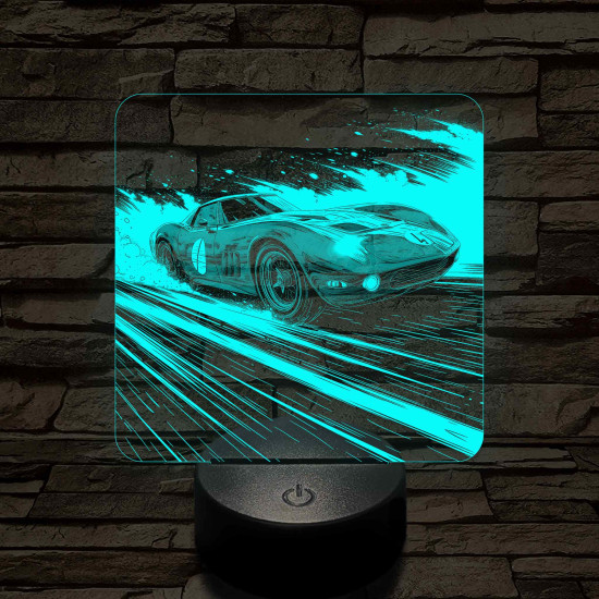 Chevrolet Corvette 1970 7 színű valósághű 3D led lámpa