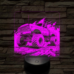 Monster Truck 7 színű valósághű 3D led lámpa