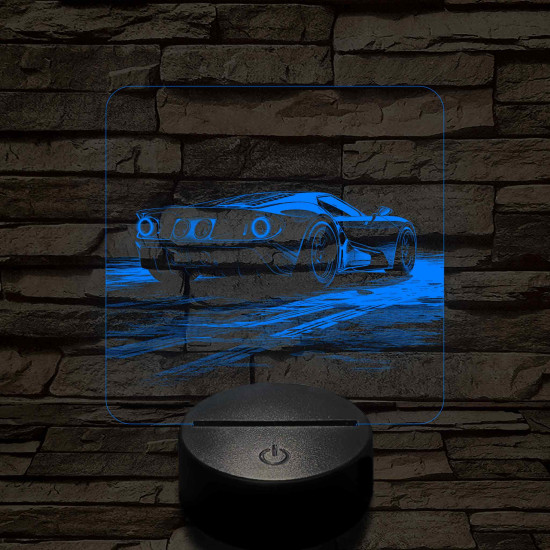Ford GT 13 7 színű valósághű 3D led lámpa