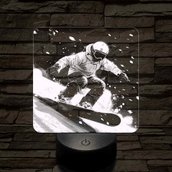 Vakmerő snowboard-os 7 színű valósághű 3D led lámpa