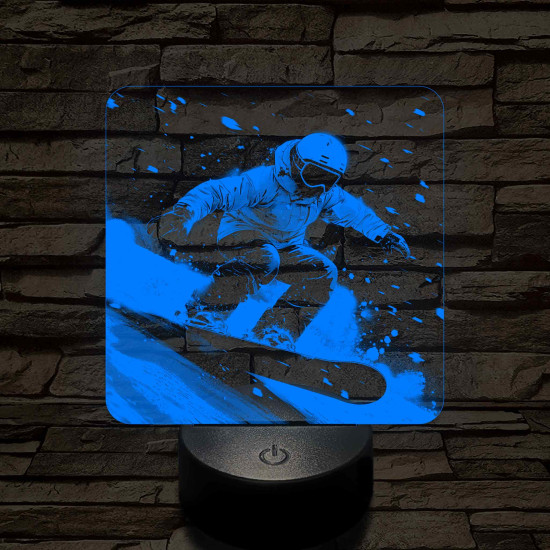 Vakmerő snowboard-os 7 színű valósághű 3D led lámpa