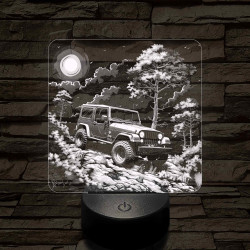 Jeep terepjáró 7 színű valósághű 3D led lámpa