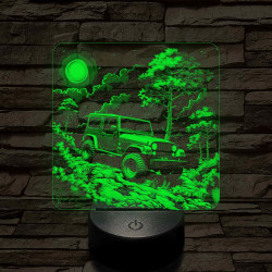 Jeep terepjáró 7 színű valósághű 3D led lámpa
