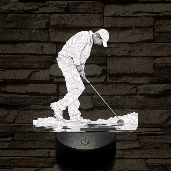 Golf idő 7 színű valósághű 3D led lámpa