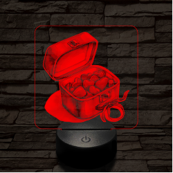 Valentin napi ékszerdoboz 7 színű valósághű 3D led lámpa