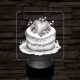 Szerelem torta  7 színű valósághű 3D led lámpa