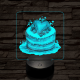 Szerelem torta  7 színű valósághű 3D led lámpa