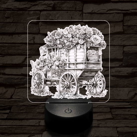 Virágszekér 7 színű valósághű 3D led lámpa