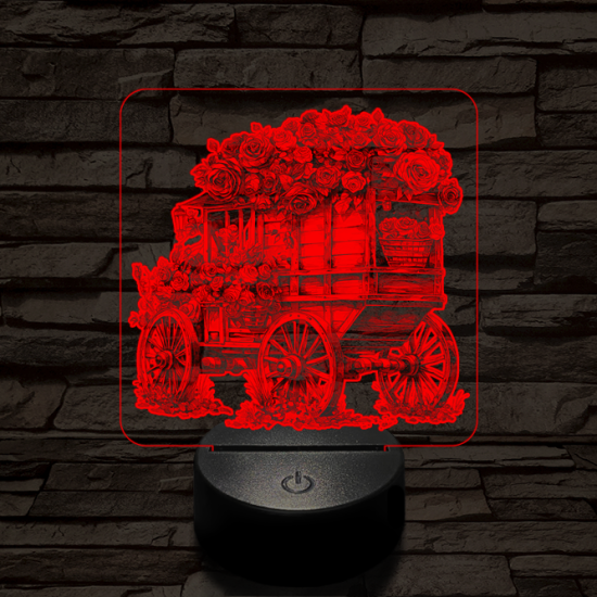 Virágszekér 7 színű valósághű 3D led lámpa