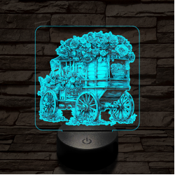 Virágszekér 7 színű valósághű 3D led lámpa
