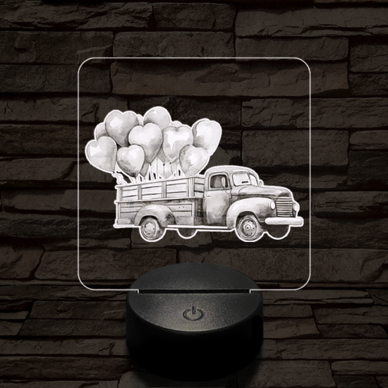 Valentin napi futár 7 színű valósághű 3D led lámpa