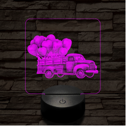 Valentin napi futár 7 színű valósághű 3D led lámpa