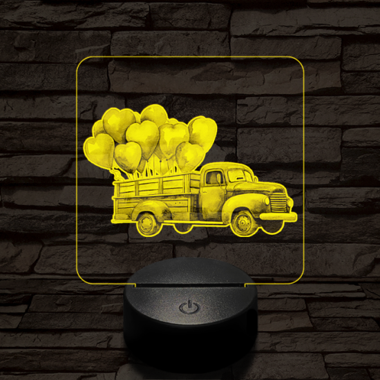 Valentin napi futár 7 színű valósághű 3D led lámpa