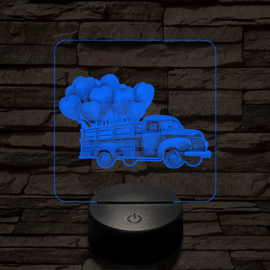 Valentin napi futár 7 színű valósághű 3D led lámpa