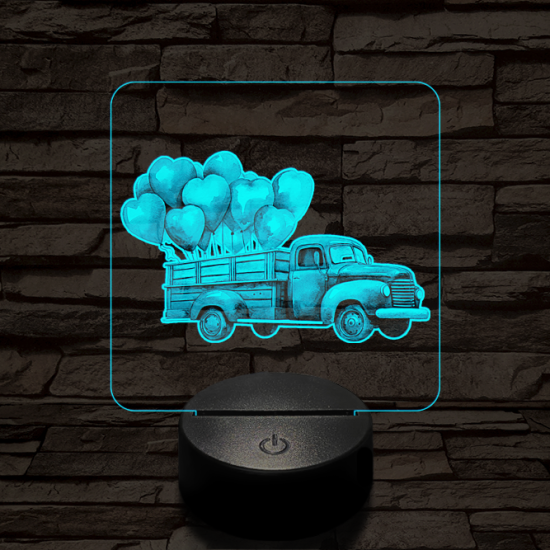 Valentin napi futár 7 színű valósághű 3D led lámpa