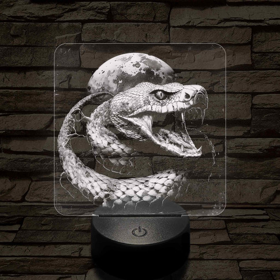 Kobra 7 színű valósághű 3D led lámpa