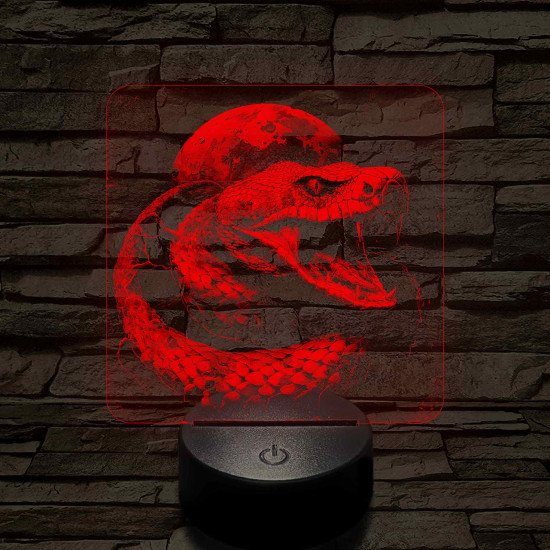 Kobra 7 színű valósághű 3D led lámpa