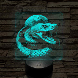 Kobra 7 színű valósághű 3D led lámpa