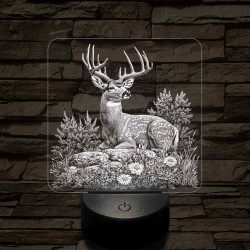 Dombon pihenő szarvas 7 színű valósághű 3D led lámpa