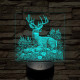 Dombon pihenő szarvas 7 színű valósághű 3D led lámpa