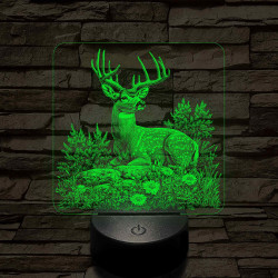 Dombon pihenő szarvas 7 színű valósághű 3D led lámpa