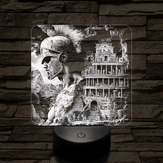 Ókori birodalom 7 színű valósághű 3D led lámpa
