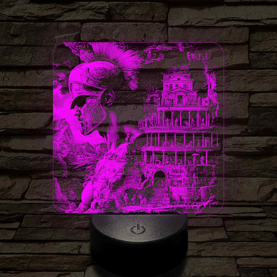 Ókori birodalom 7 színű valósághű 3D led lámpa