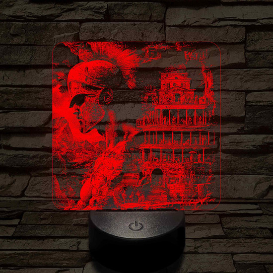 Ókori birodalom 7 színű valósághű 3D led lámpa