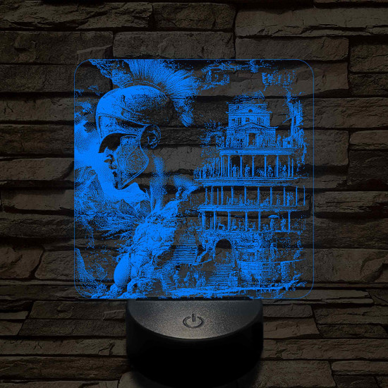 Ókori birodalom 7 színű valósághű 3D led lámpa