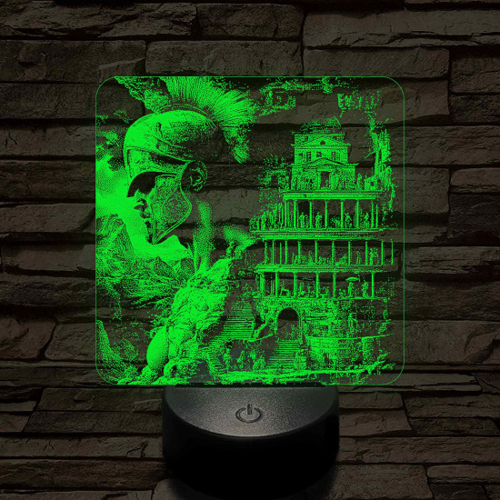 Ókori birodalom 7 színű valósághű 3D led lámpa