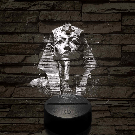 Tutankhamun arany maszkja 7 színű valósághű 3D led lámpa