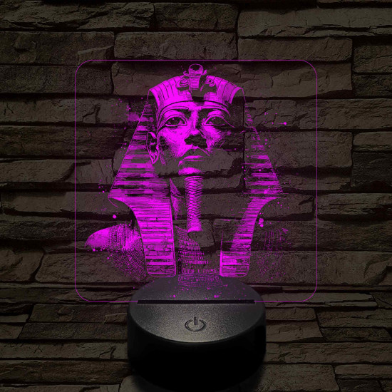 Tutankhamun arany maszkja 7 színű valósághű 3D led lámpa