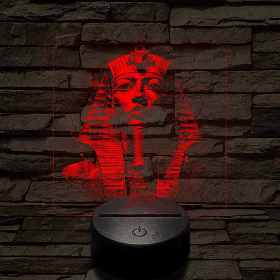 Tutankhamun arany maszkja 7 színű valósághű 3D led lámpa