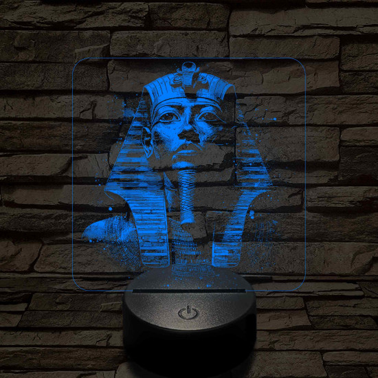 Tutankhamun arany maszkja 7 színű valósághű 3D led lámpa