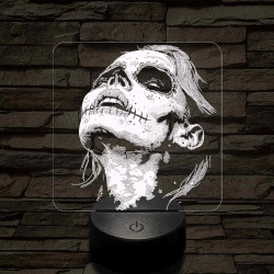 Mexikói koponya festésű nő 7 színű valósághű 3D led lámpa