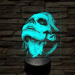Mexikói koponya festésű nő 7 színű valósághű 3D led lámpa