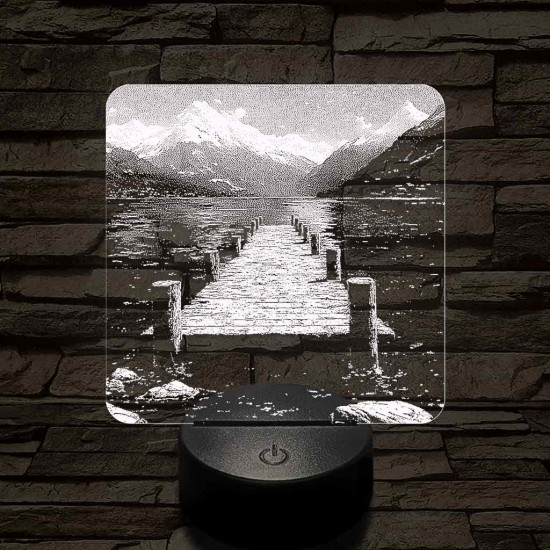 Stég a hegyekben 7 színű valósághű 3D led lámpa