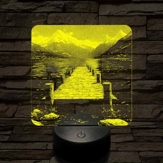 Stég a hegyekben 7 színű valósághű 3D led lámpa