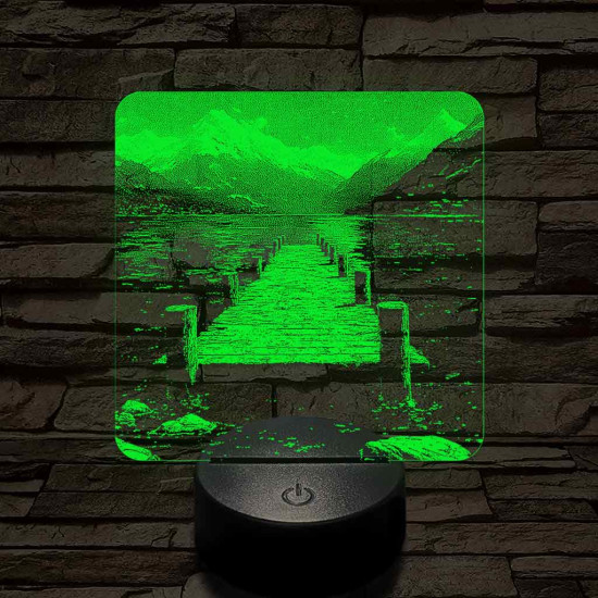 Stég a hegyekben 7 színű valósághű 3D led lámpa