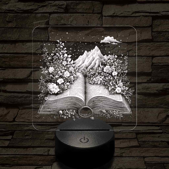 Életre kelt regény 7 színű valósághű 3D led lámpa