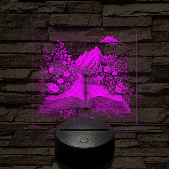 Életre kelt regény 7 színű valósághű 3D led lámpa