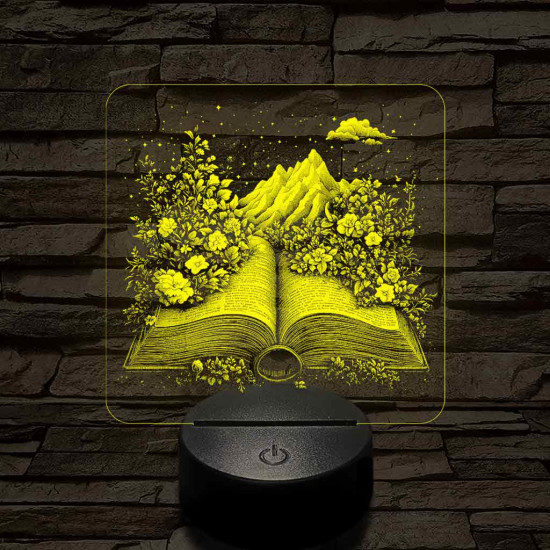 Életre kelt regény 7 színű valósághű 3D led lámpa