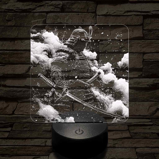 Diadalmas szamuráj 7 színű valósághű 3D led lámpa