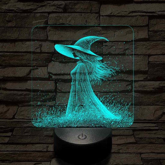 Ábrándozó boszorkány 7 színű valósághű 3D led lámpa
