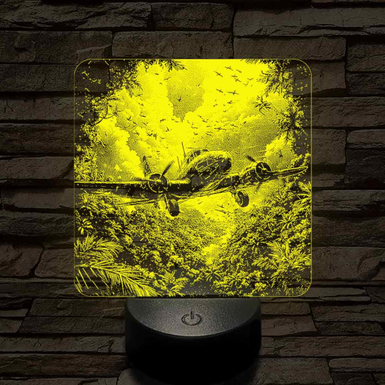 Felderítő repülőgép a Dzsungelben 7 színű valósághű 3D led lámpa